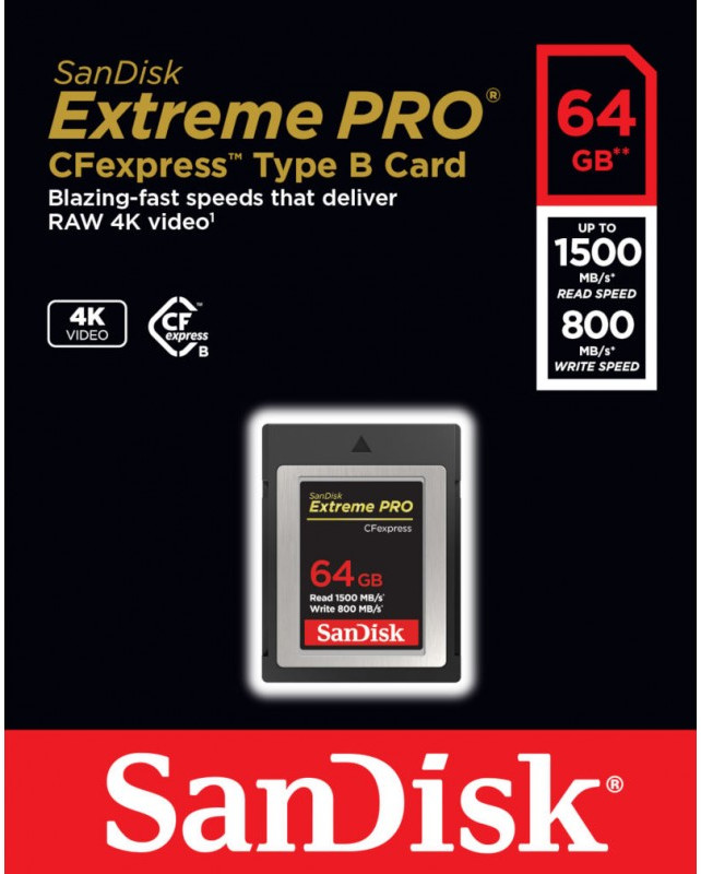 Karta Pami ci SanDisk CFexpress 64GB Exterme Pro Type B 1500MB s 